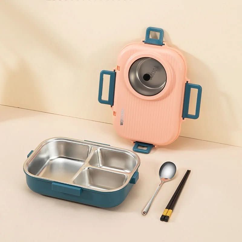 Leak-Proof Stainless Steel Lunch Container with 3 Compartments
