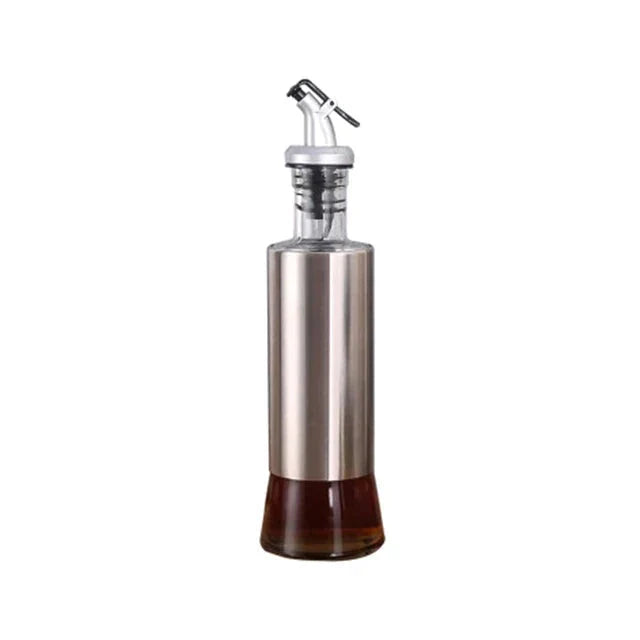 Eleganter Edelstahl-Ölspender mit Glasbehälter für die Küche