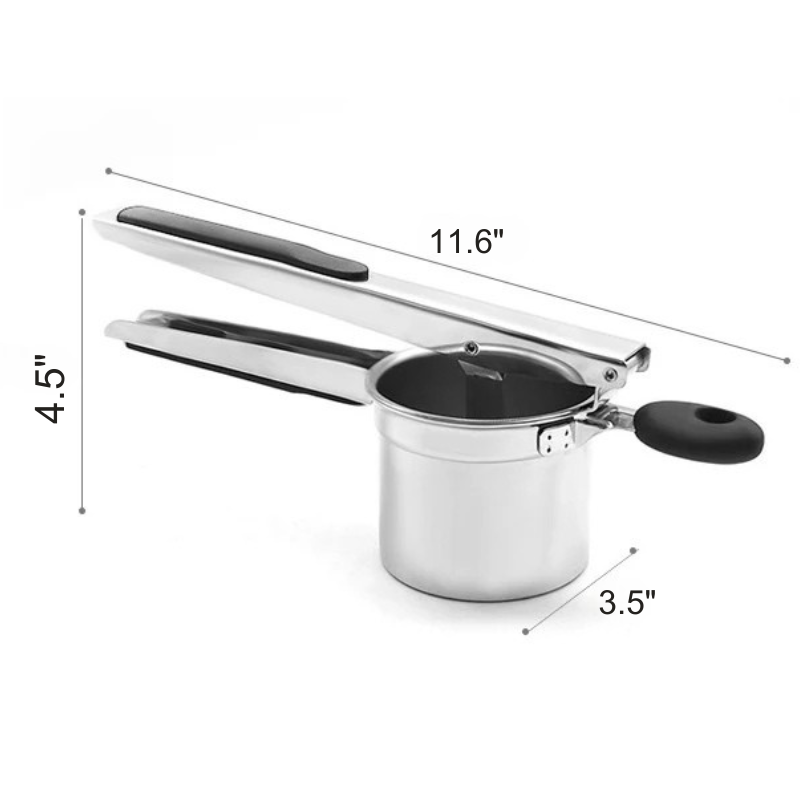 Premium Edelstahl Kartoffelstampfer mit 3 austauschbaren Scheiben