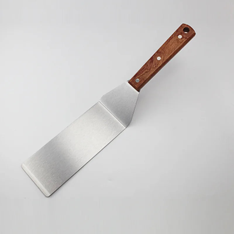 Hochwertiger Edelstahl-Spatel mit Holzgriff für Grillliebhaber