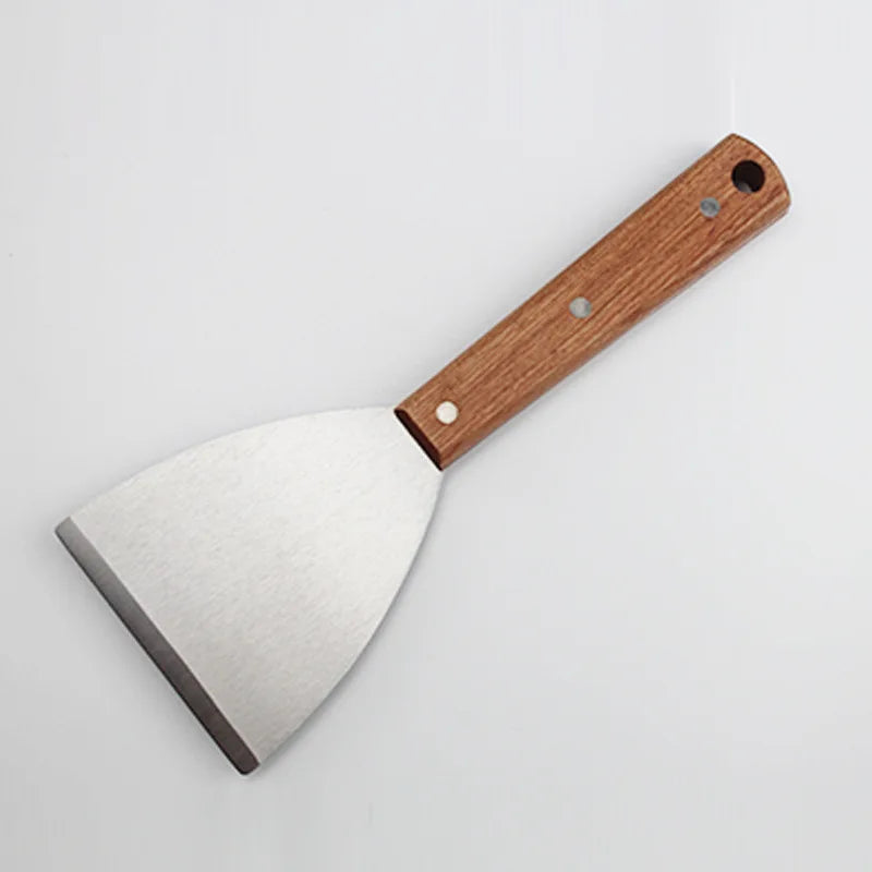 Hochwertiger Edelstahl-Spatel mit Holzgriff für Grillliebhaber
