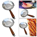 Edelstahl Schmelzpfanne mit Ausguss und Holzgriff