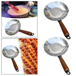 Edelstahl Schmelzpfanne mit Ausguss und Holzgriff
