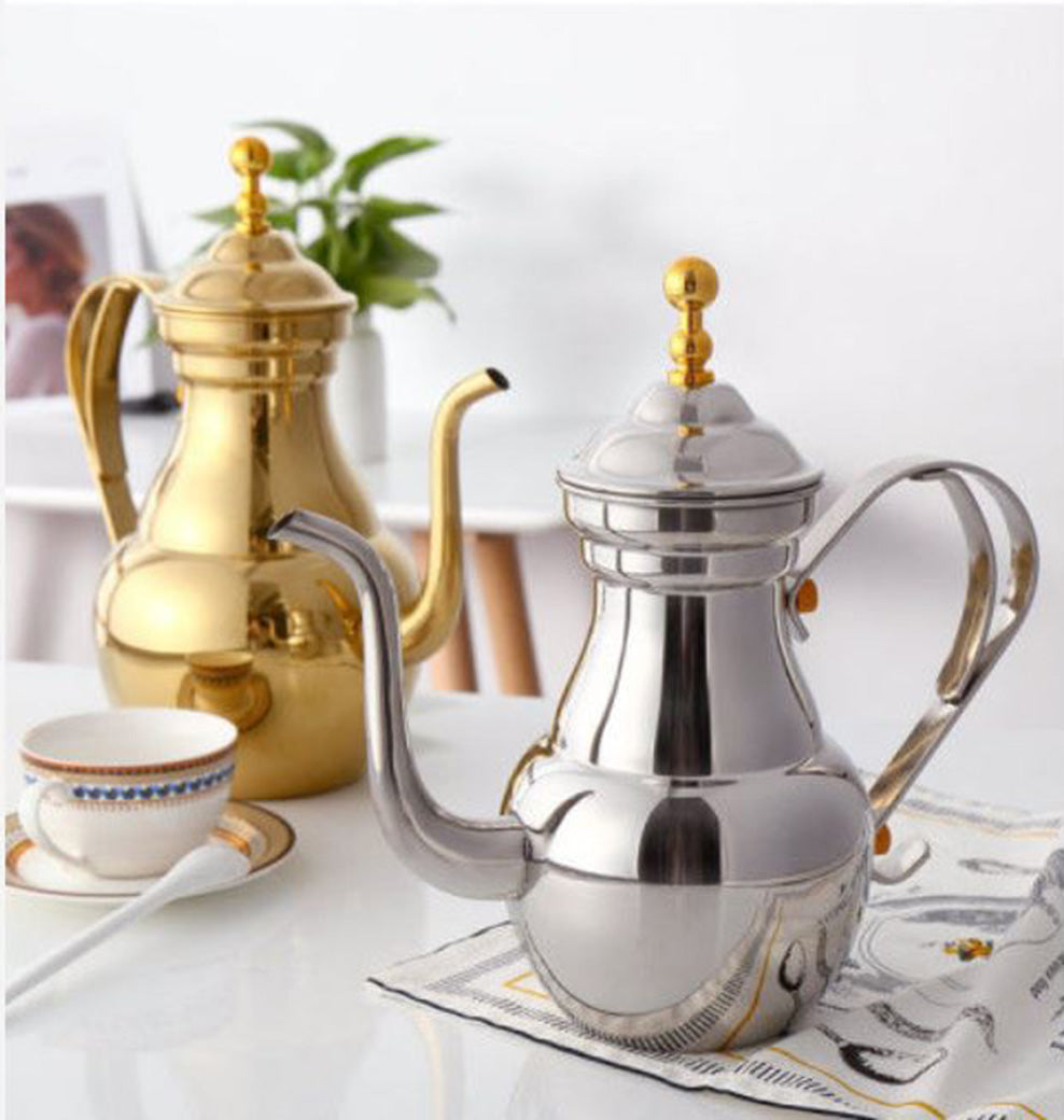 Elegante Teekanne aus Edelstahl mit integriertem Teesieb