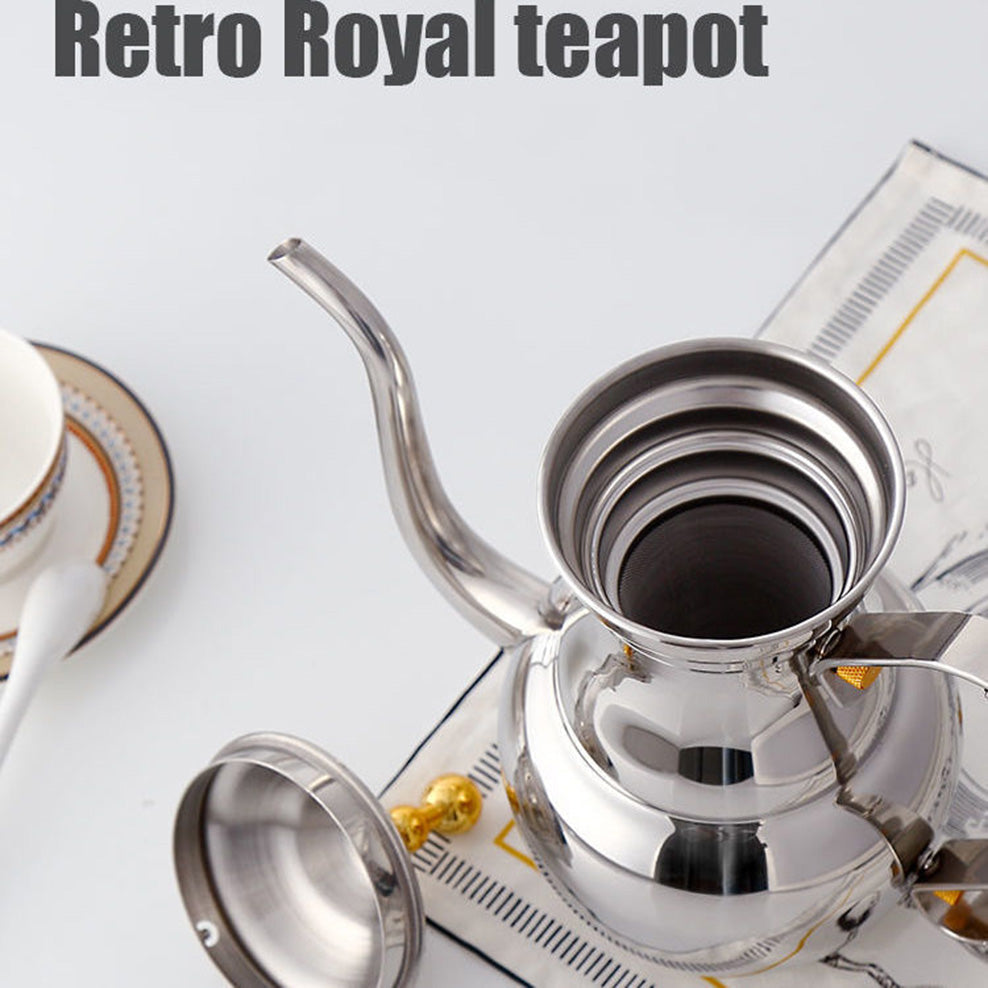 Elegante Teekanne aus Edelstahl mit integriertem Teesieb