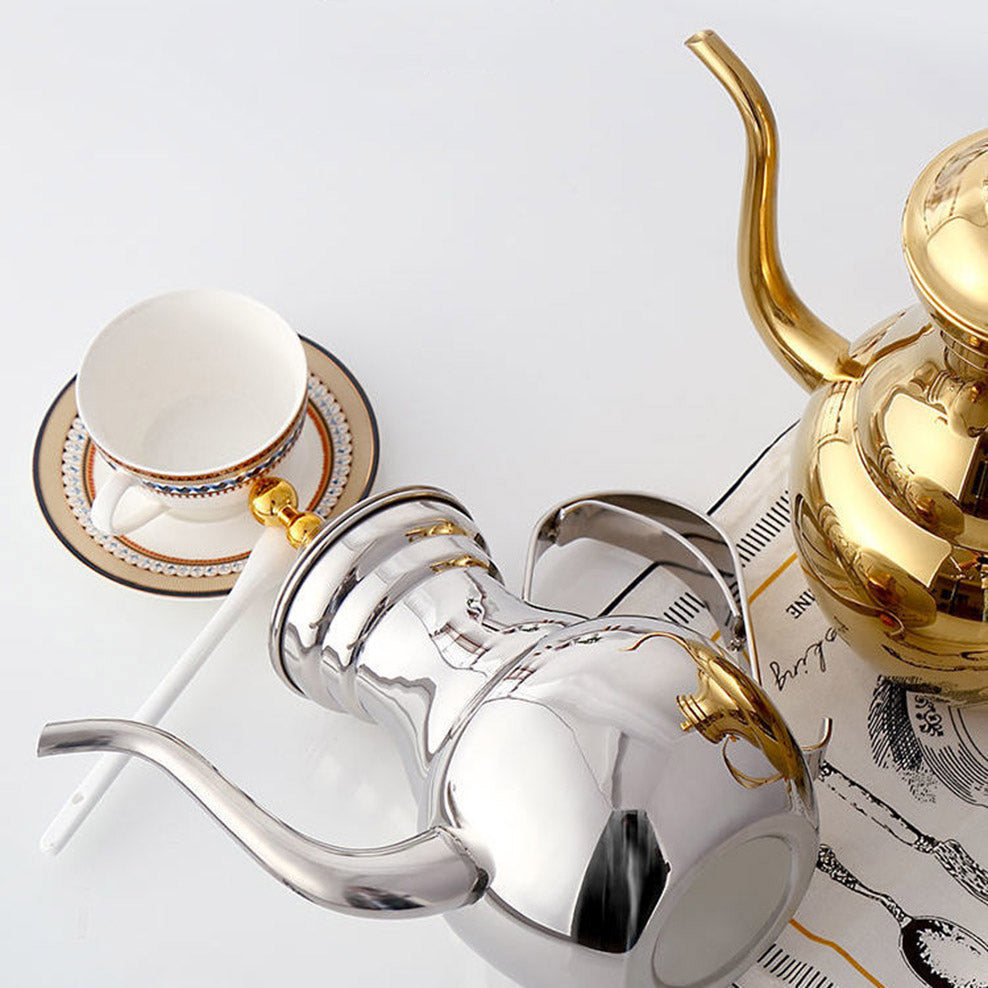 Elegante Teekanne aus Edelstahl mit integriertem Teesieb