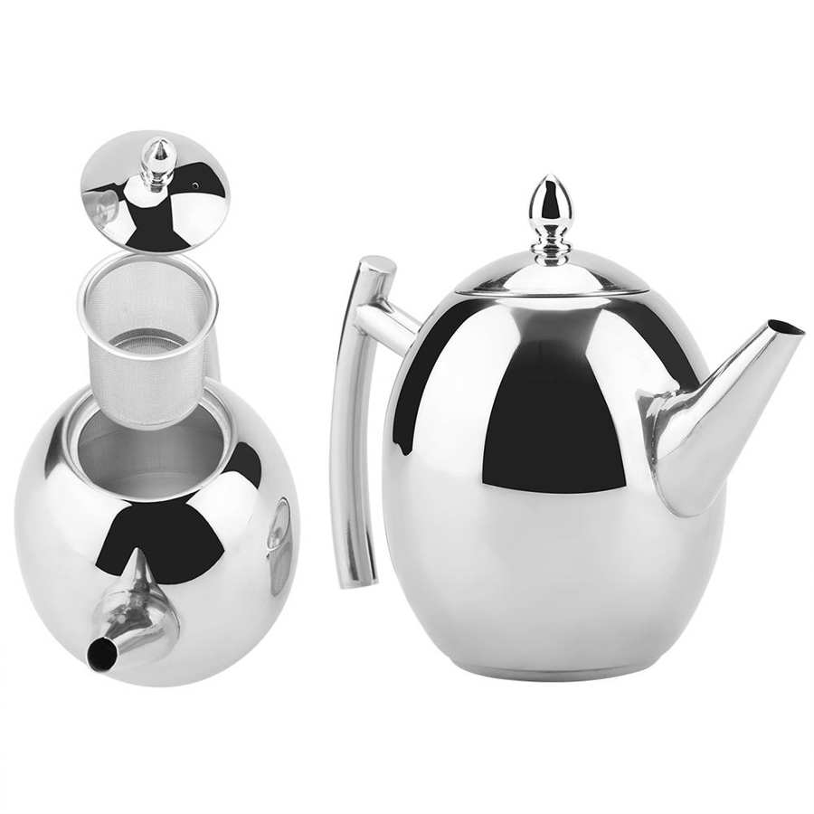 Elegante Edelstahl Teekanne mit Abnehmbarem Filter