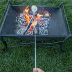 Verstellbarer Grillspieß mit Holzgriff aus Edelstahl