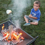 Verstellbarer Grillspieß mit Holzgriff aus Edelstahl