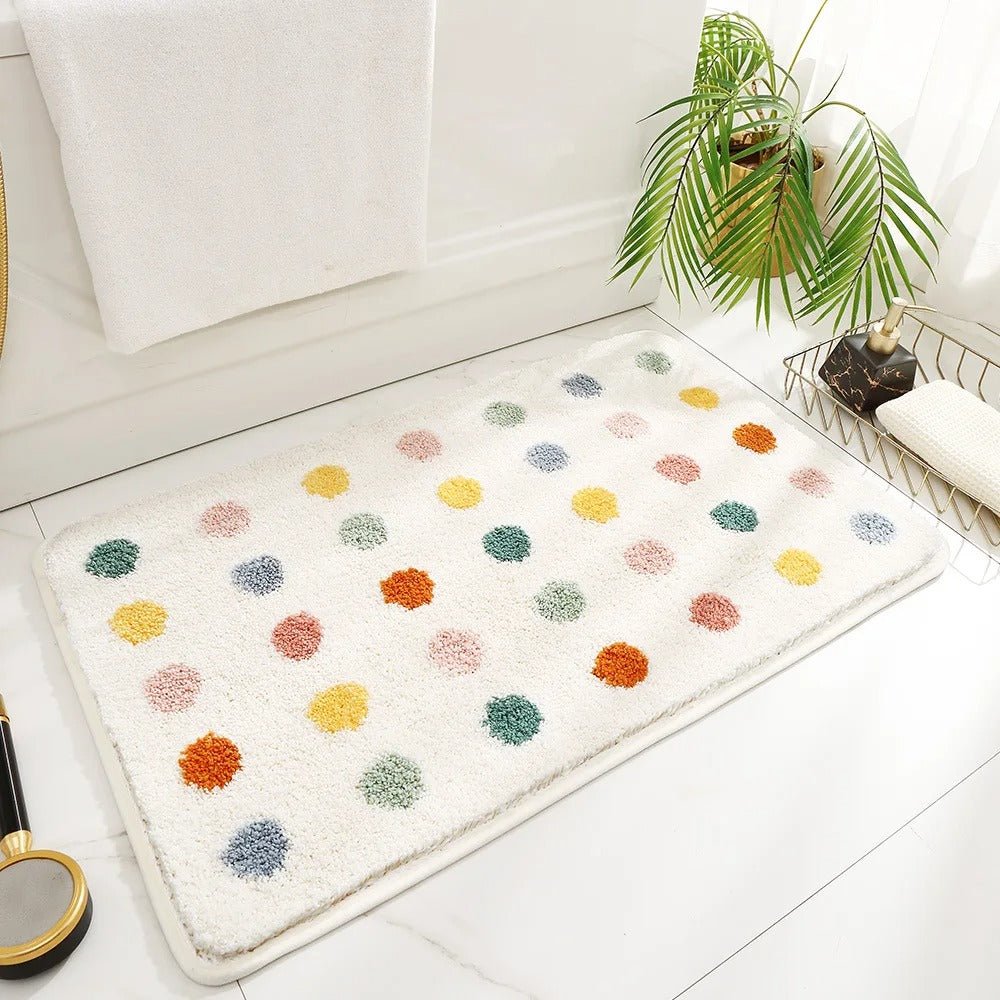 Elegant bathroom mat with non-slip backing for added safety