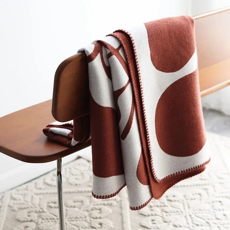 Colorful throw blanket in a modern block design