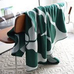 Colorful throw blanket in a modern block design