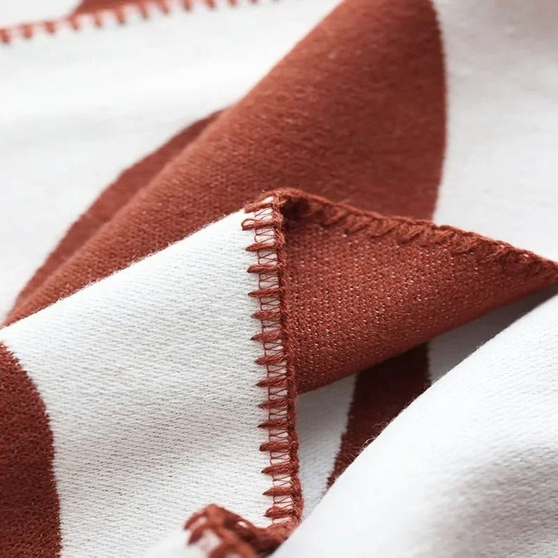 Colorful throw blanket in a modern block design
