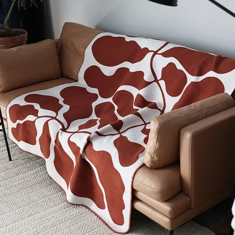 Colorful throw blanket in a modern block design