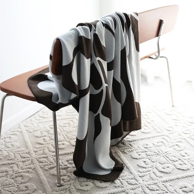 Colorful throw blanket in a modern block design