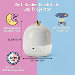 Nachtlicht und Projektor für Kinder im 2-in-1 Design