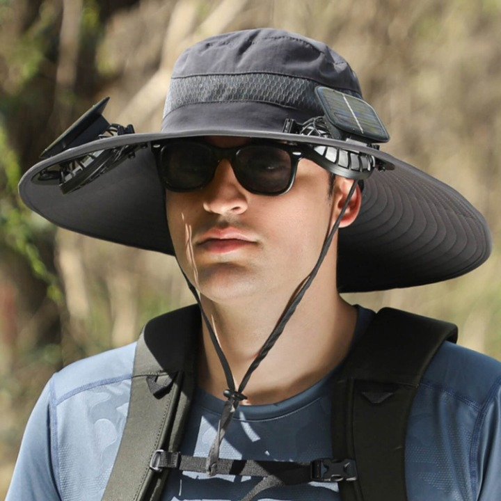 Sonnenschutzkappe mit integriertem Ventilator und UV-Schutz