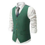 Stylish Men's Suede Vest - Vintage Green, Slim Fit