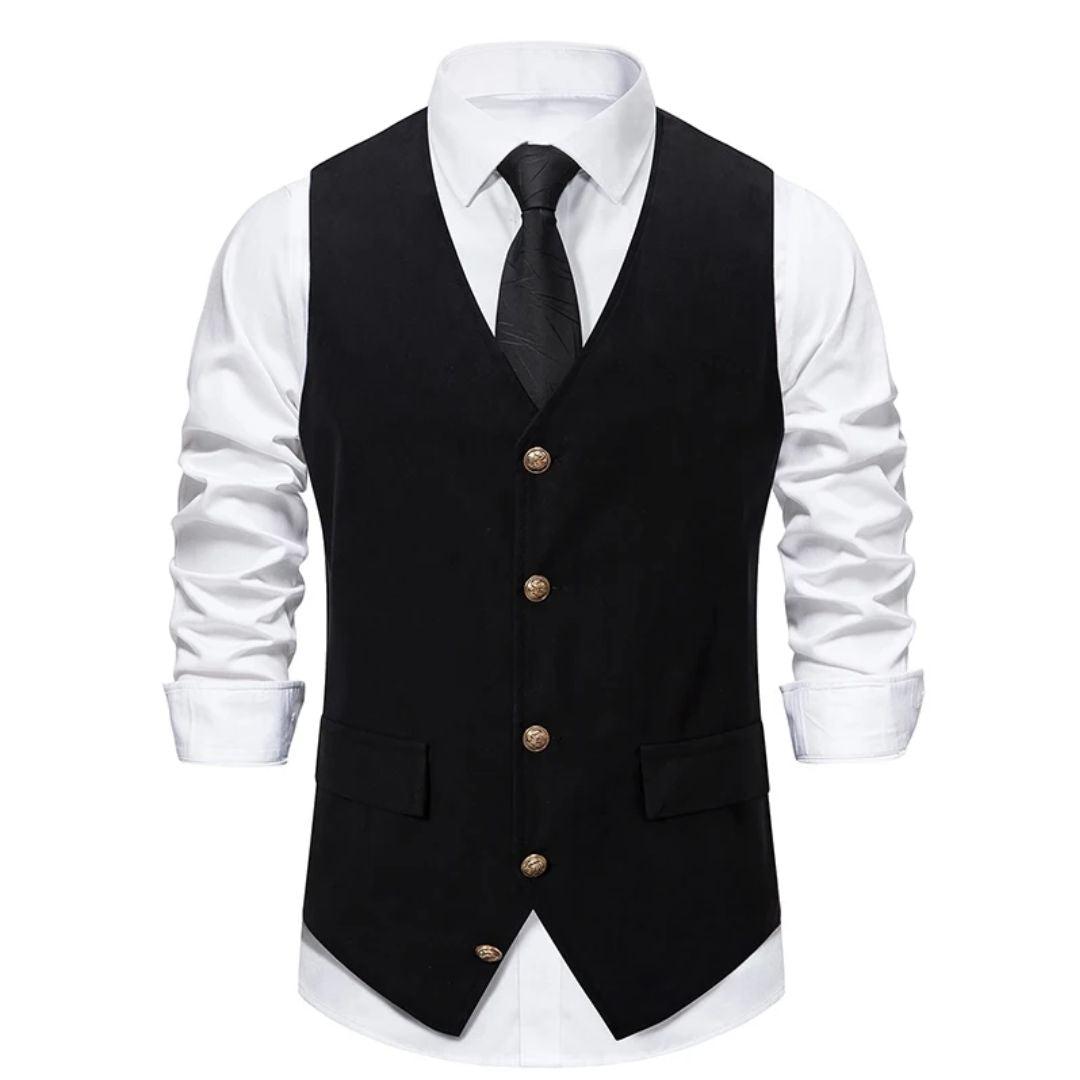 Stylish Men's Suede Vest - Vintage Green, Slim Fit