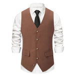 Stylish Men's Suede Vest - Vintage Green, Slim Fit