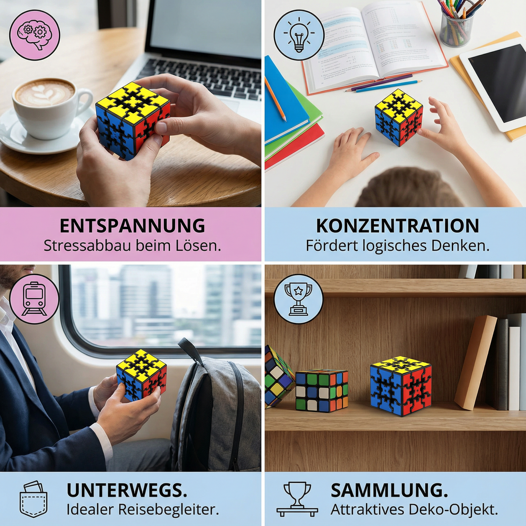 Mechanisches Logikspiel – 3×3×3 Zahnrad-Würfel