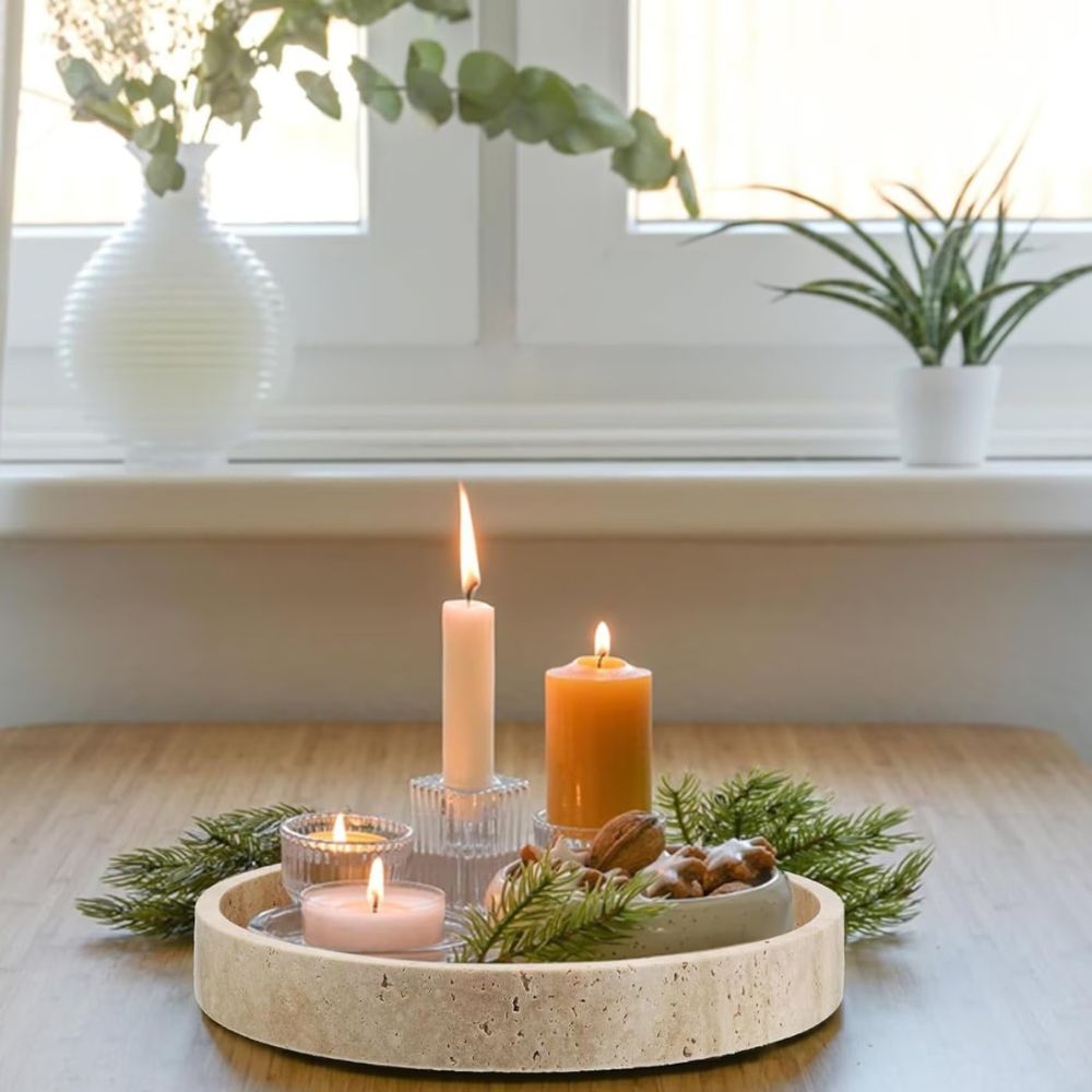 Elegantes Natursteintablett | Rund & Vielseitig | Naturiq