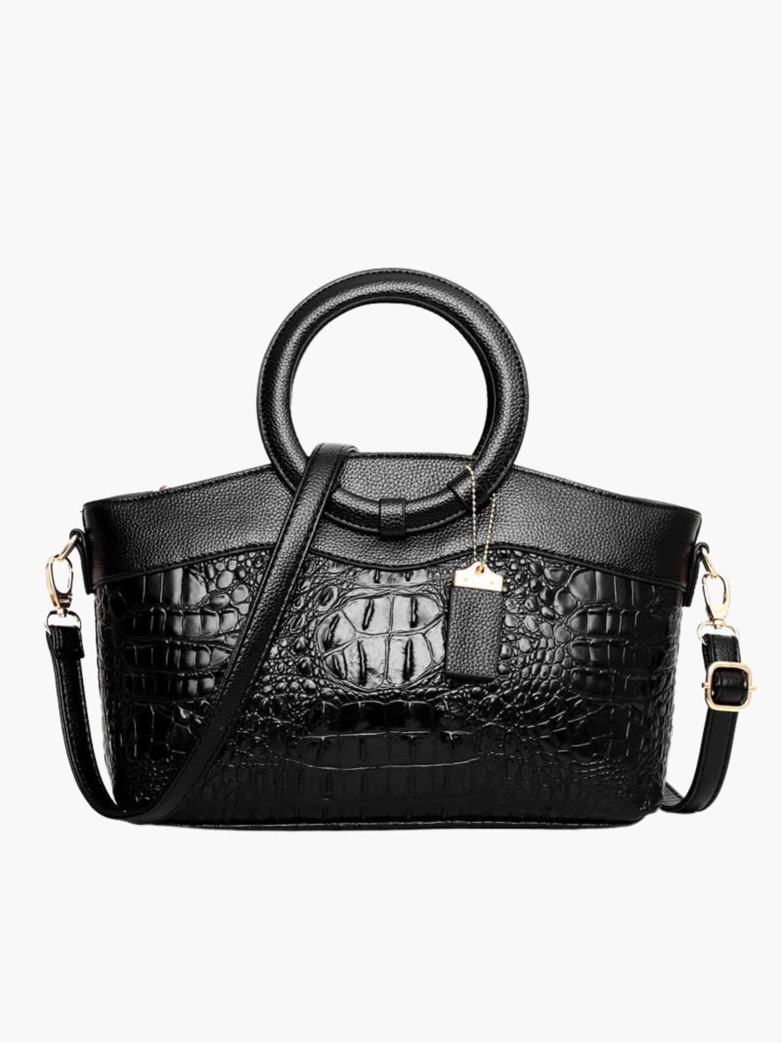 Elegant leather bag with practical shoulder strap