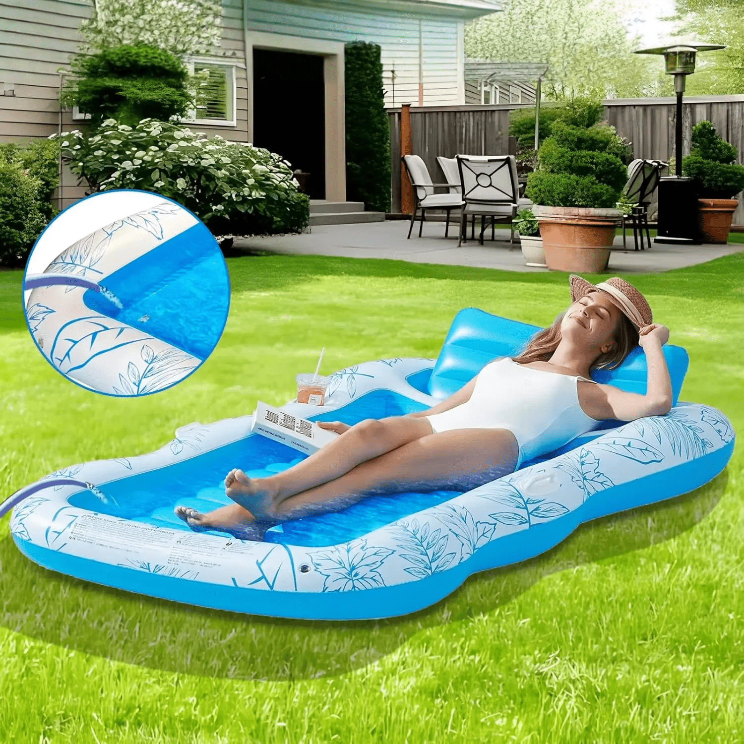 Sun Dream - Inflatable Lounger with Drink Holder