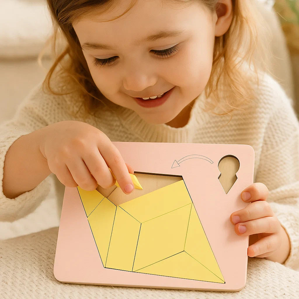 Holzpuzzle Spiel Tangram Rätsel