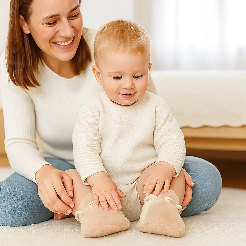 Babysocken mit samtigem Material – Flauschige Hausschuhe