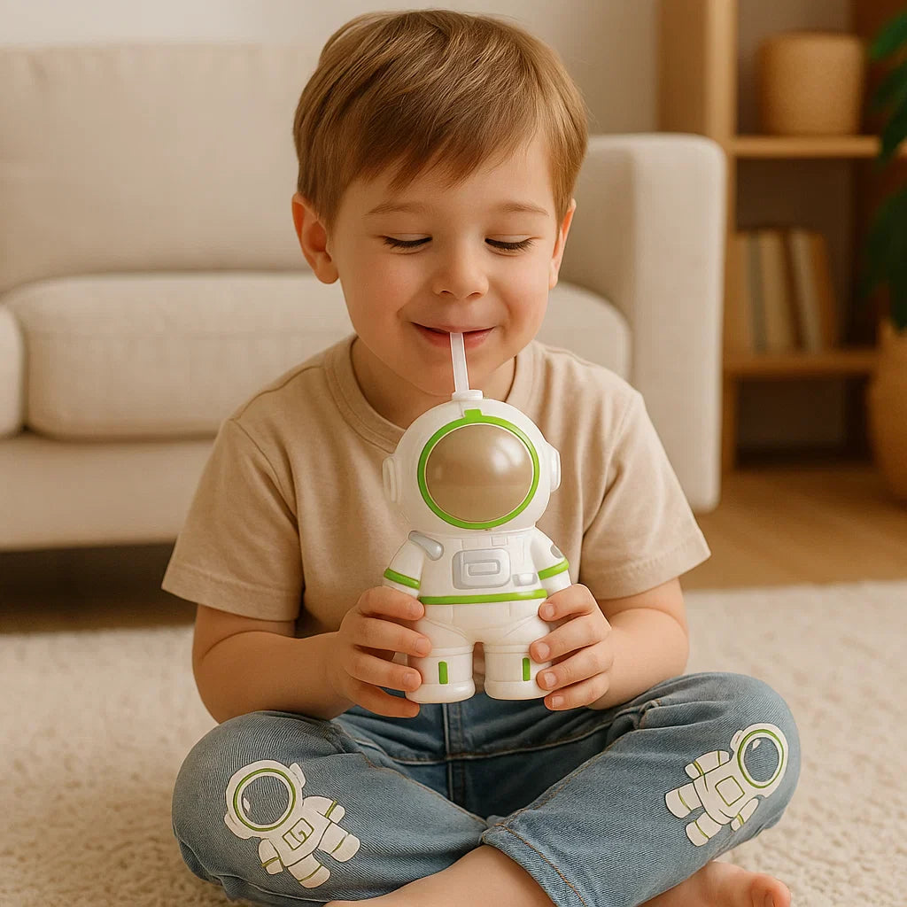 Trinkflasche für Kinder im Astronauten-Design