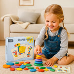 Set aus Puzzle und Rätsel mit Farben und Formen im Montessori-Stil