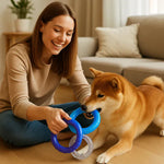 Robustes Kau Spielzeug für Hunde mit 3 Ringen, zahnfreundlich