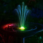 Solarbetriebene Wasserfontäne mit LED-Beleuchtung und 16 Düsen
