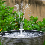 Solarbetriebene Wasserfontäne mit LED-Beleuchtung und 16 Düsen