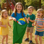 Familien Spiel mit Clown-Hose Fangball