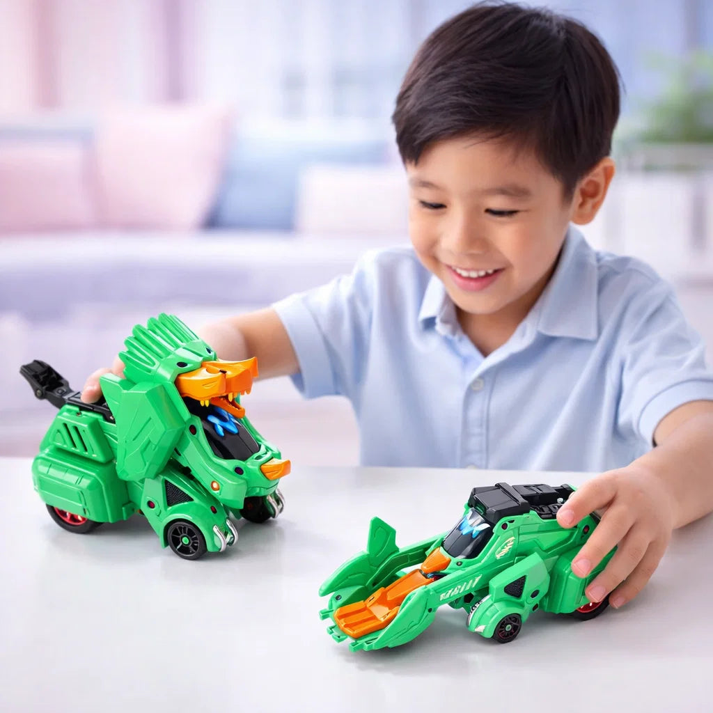 Verwandlungsautos mit Dinosaurier-Motiven