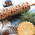 Weihnachtliches Nudelholz mit Ausstechformen für kreative Bäcker