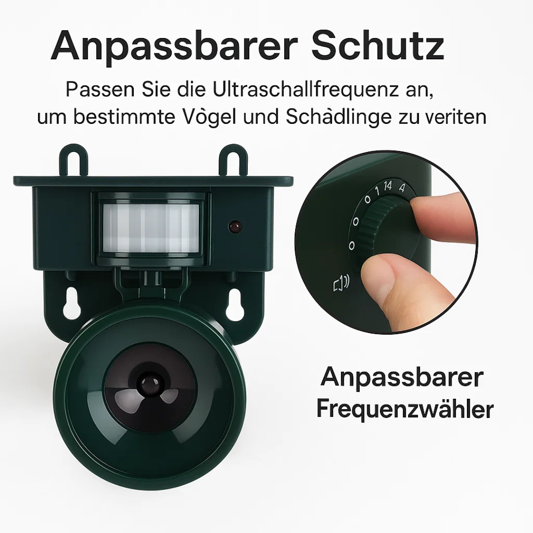 Solarbetriebener, wetterfester Vogelabwehrsystem mit PIR-Sensor