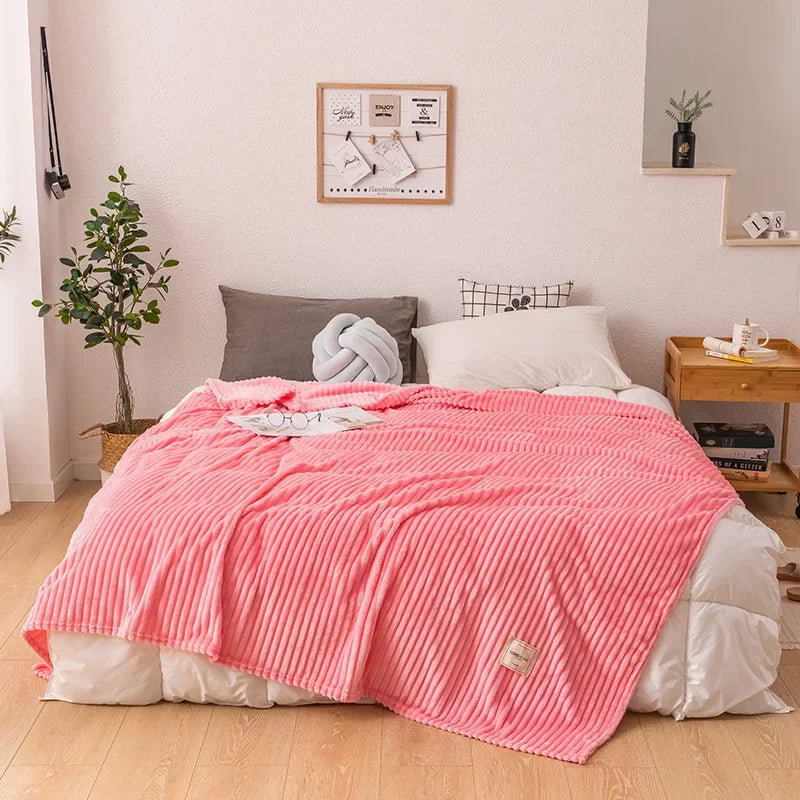 Cozy Flannel Blanket for Autumn - Unisex Thick Design