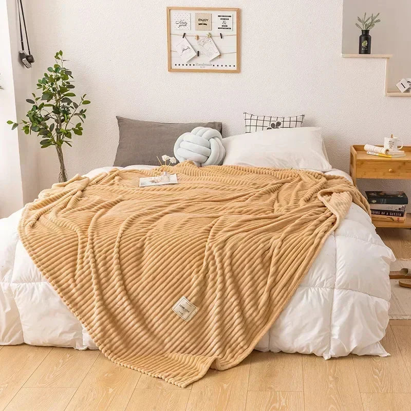 Cozy Flannel Blanket for Autumn - Unisex Thick Design
