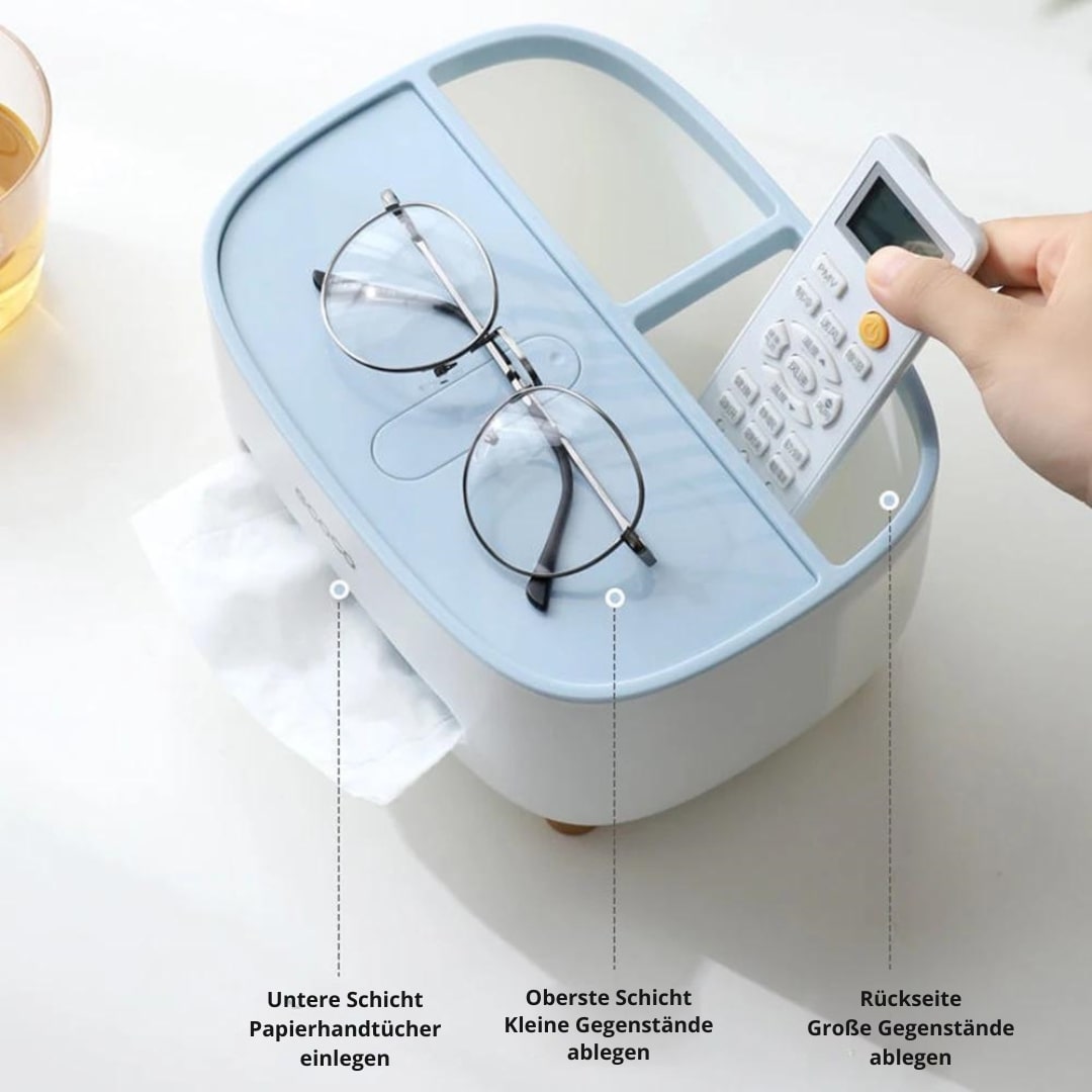 TidyBox: Stilvolle Aufbewahrungsbox mit Handyhalterung