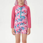 Floral Rash Guard Set for Toddler Girls with Sun Protection
