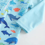 Sun Protection Swim Romper and Hat Set for Toddlers with Long Sleeves