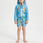 Long-Sleeve Swim Outfit for Toddlers with Sun Protection Hat