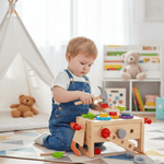 Building Toolbox Toy for Toddlers - Wooden Activity Set