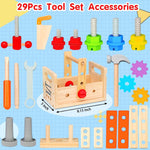 Building Toolbox Toy for Toddlers - Wooden Activity Set