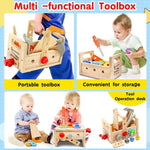 Building Toolbox Toy for Toddlers - Wooden Activity Set