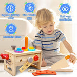 Building Toolbox Toy for Toddlers - Wooden Activity Set