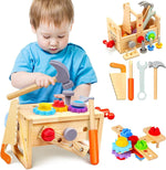 Building Toolbox Toy for Toddlers - Wooden Activity Set